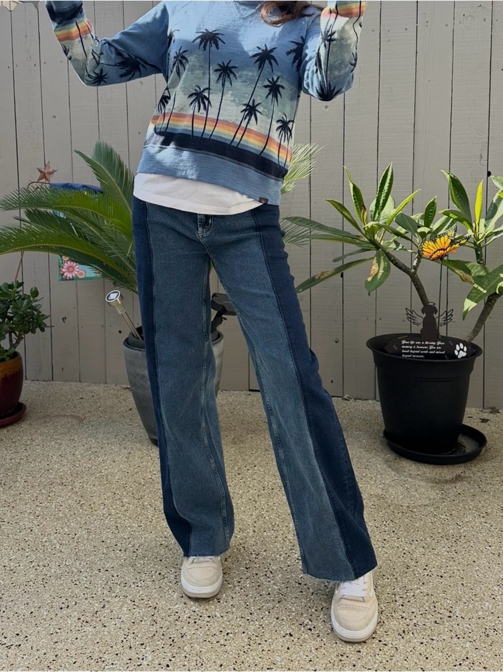 Rails “Getty” Two-Tone high-rise wide leg Jeans